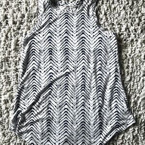 Athleta Navy and White Chevron Top size M